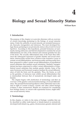 Biology and Sexual Minority Status William Byne