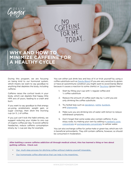 Why and How to Minimize Caffeine for a Healthy Cycle