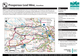 Prosperous Lead Mine, Greenhow Introduction Map Hidden in a Quiet Valley by Ashfoldside Beck Lies a Clue to Our Industrial Past