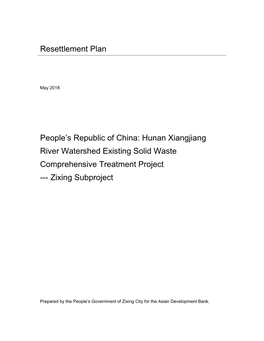 Resettlement Plan: Zixing Subproject