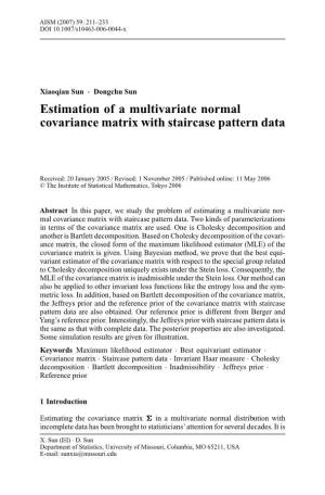 Estimation of a Multivariate Normal Covariance Matrix with Staircase Pattern Data