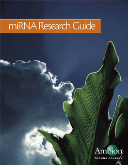 Mirna Research Guide Mirna Guide Cover Final.Qxd 9/28/05 10:24 AM Page 4