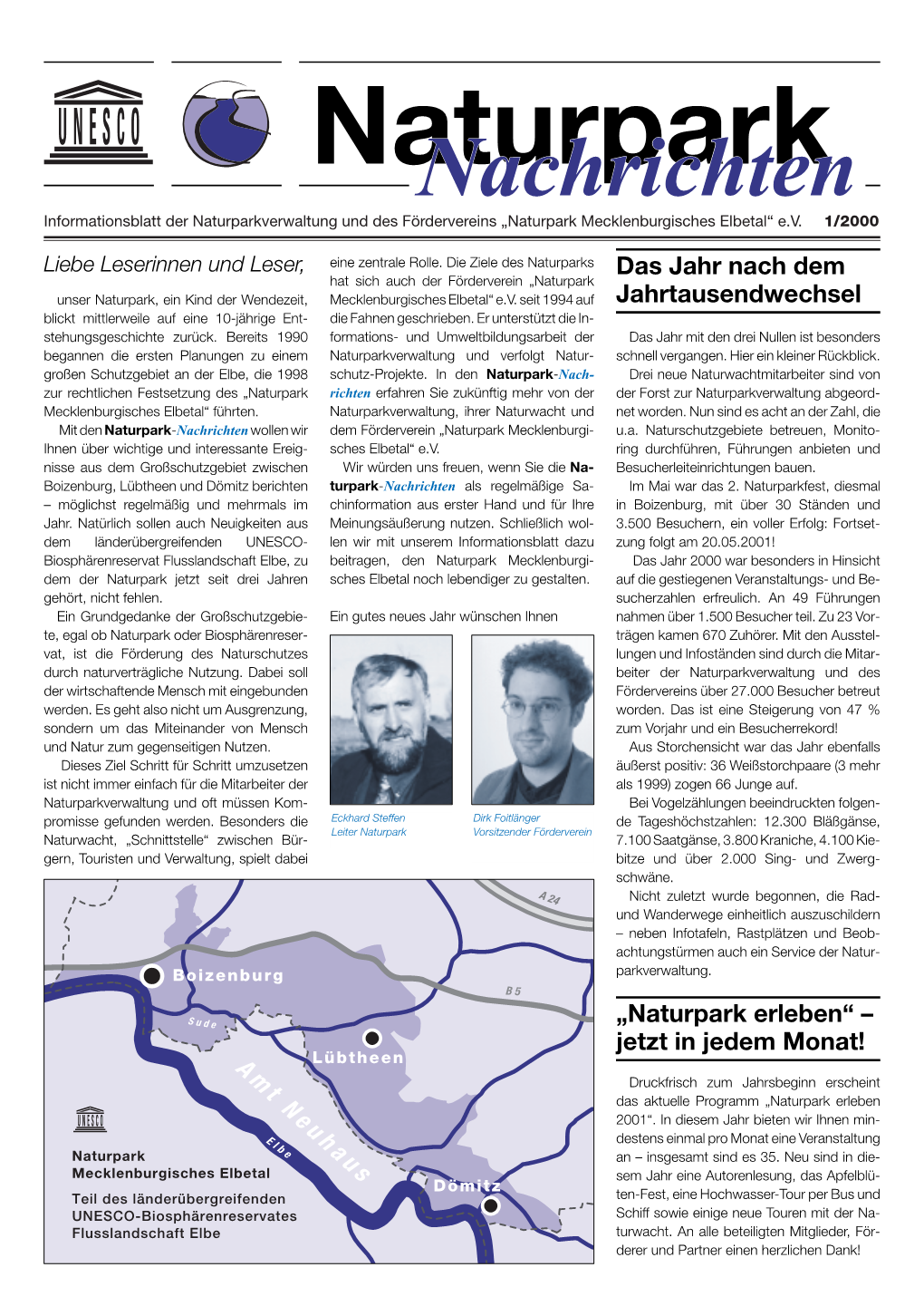 Naturparknacnachrichrichtenhten Informationsblatt Der Naturparkverwaltung Und Des Fördervereins „Naturpark Mecklenburgisches Elbetal“ E.V