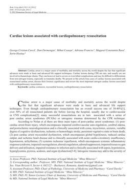 Cardiac Lesions Associated with Cardiopulmonary Resuscitation