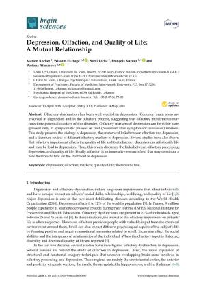 Depression, Olfaction, and Quality of Life: a Mutual Relationship