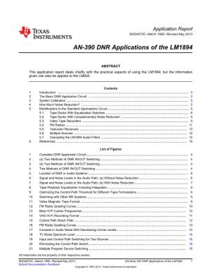 AN-390 DNR Applications of the LM1894 (Rev. C)