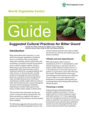 Suggested Cultural Practices for Bitter Gourd Narinder P.S
