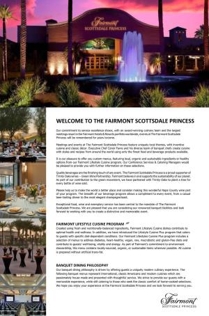 Fairmont Scottsdale Princess, Banquet Menu 2021