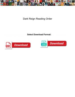 Dark Reign Reading Order