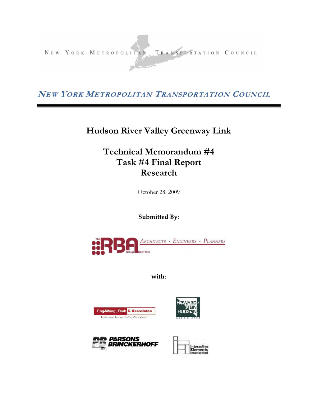 Hudson River Valley Greenway Link Technical Memorandum #4 Task #4 Final Report Research