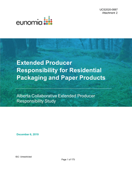 Extended Producer Responsibility for Residential Packaging and Paper Products