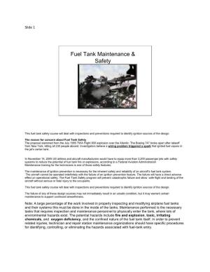 Fuel Tank Maintenance & Safety