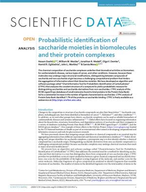 Probabilistic Identification of Saccharide Moieties In