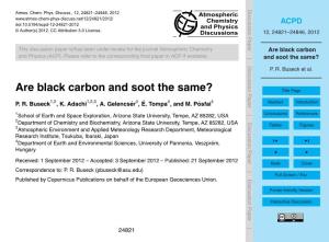 Are Black Carbon and Soot the Same? Title Page