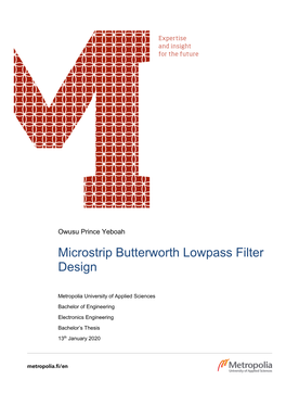 Microstrip Butterworth Lowpass Filter Design