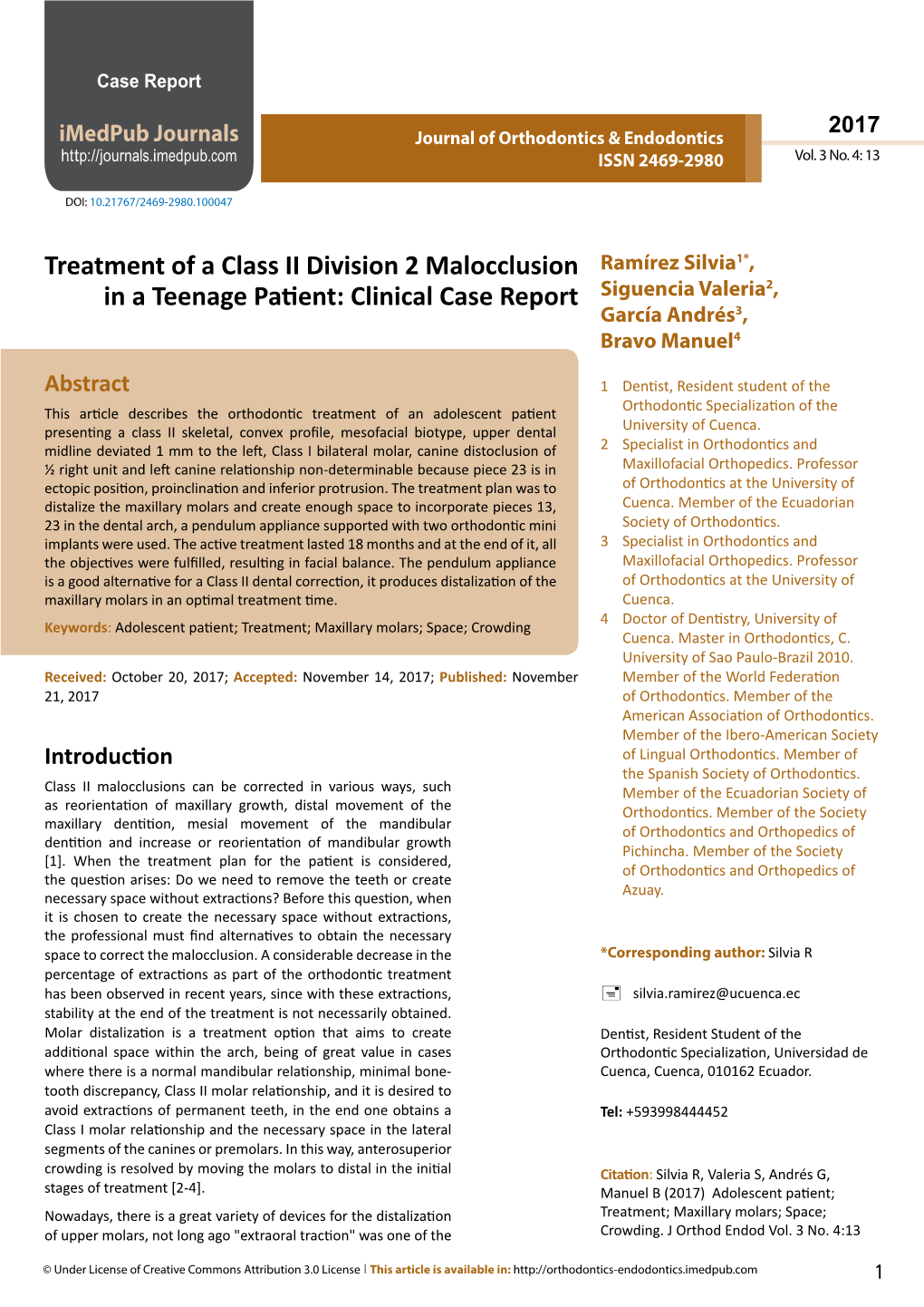 Treatment of a Class II Division 2 Malocclusion in a Teenage Patient