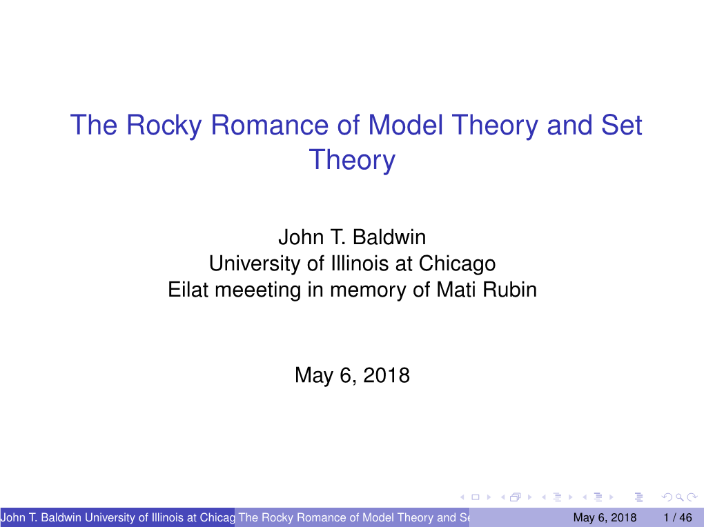 The Rocky Romance of Model Theory and Set Theory