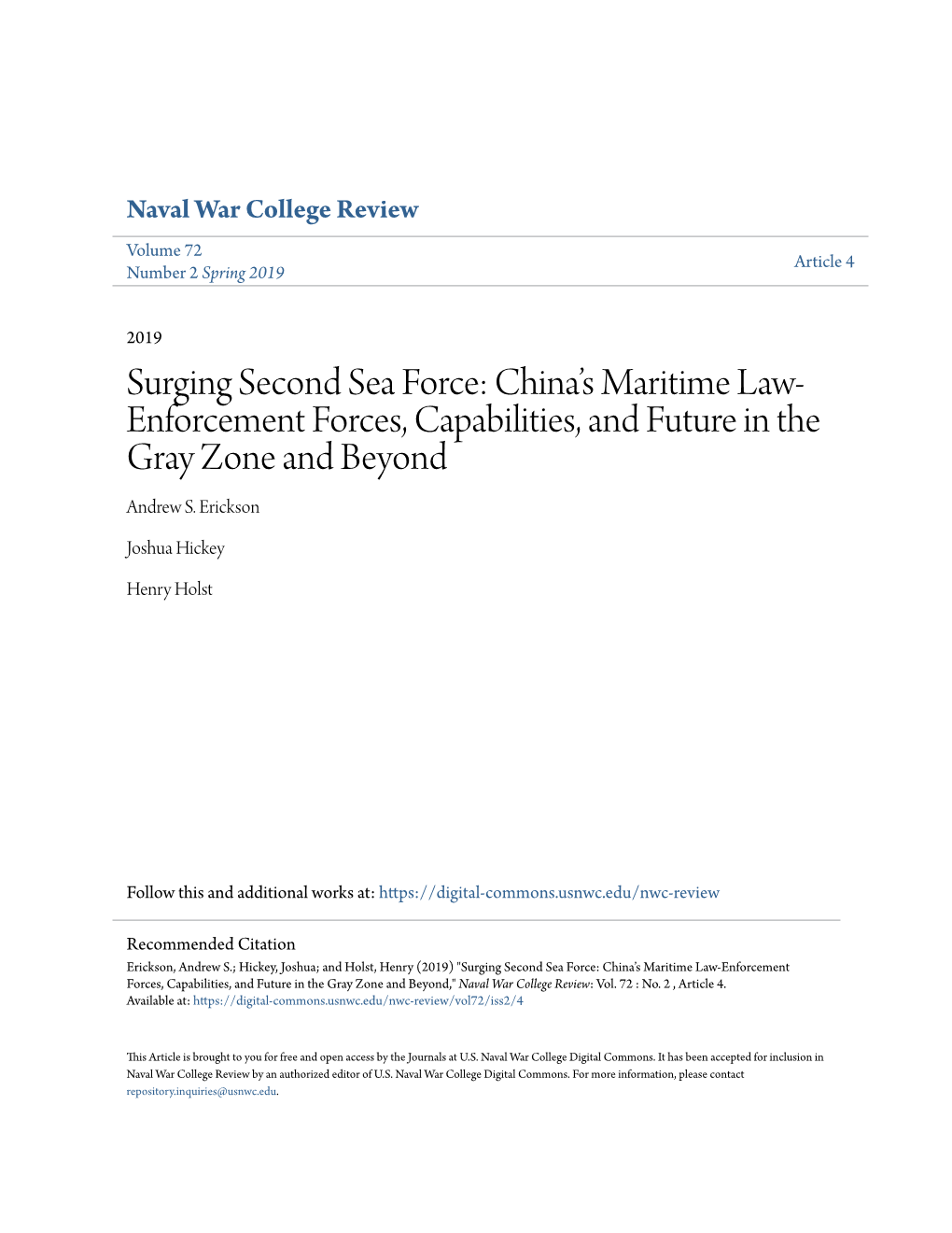 China's Maritime Law-Enforcement Forces, Capabilities, and Future In