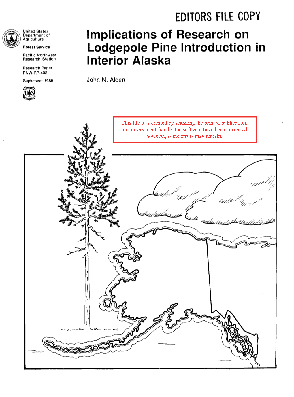 EDITORS FILE COPY Implications of Research on Lodgepole Pine