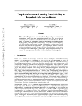 Deep Reinforcement Learning from Self-Play in Imperfect-Information Games