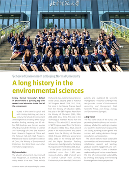 A Long History in the Environmental Sciences