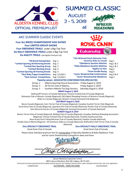 Akc Summer Classic Events