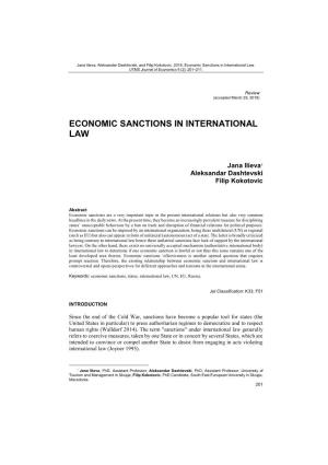Economic Sanctions in International Law