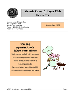 Victoria Canoe & Kayak Club Newsletter VCKC BBQ September