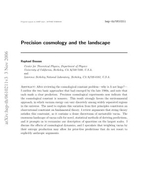 Precision Cosmology and the Landscape