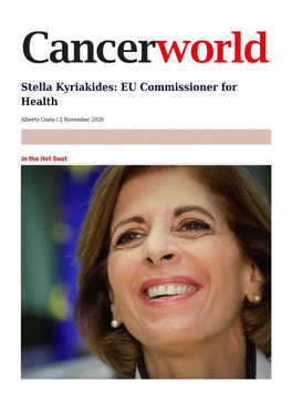 Stella Kyriakides: EU Commissioner for Health