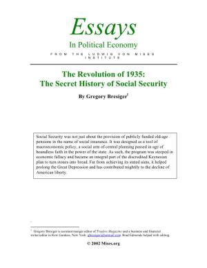 In Political Economy the Revolution of 1935: the Secret History of Social Security