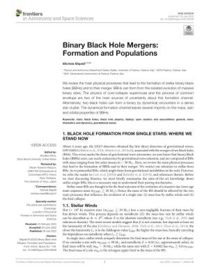 Binary Black Hole Mergers: Formation and Populations