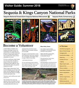 Sequoia & Kings Canyon National Parks Visitor Guide: Summer 2018