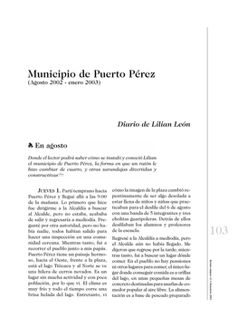 Municipio De Puerto Pérez, La Forma En Que Un Ratón Le  Municipio Municipio De Puerto Pérez (Agosto 2002 - Enero 2003) 104