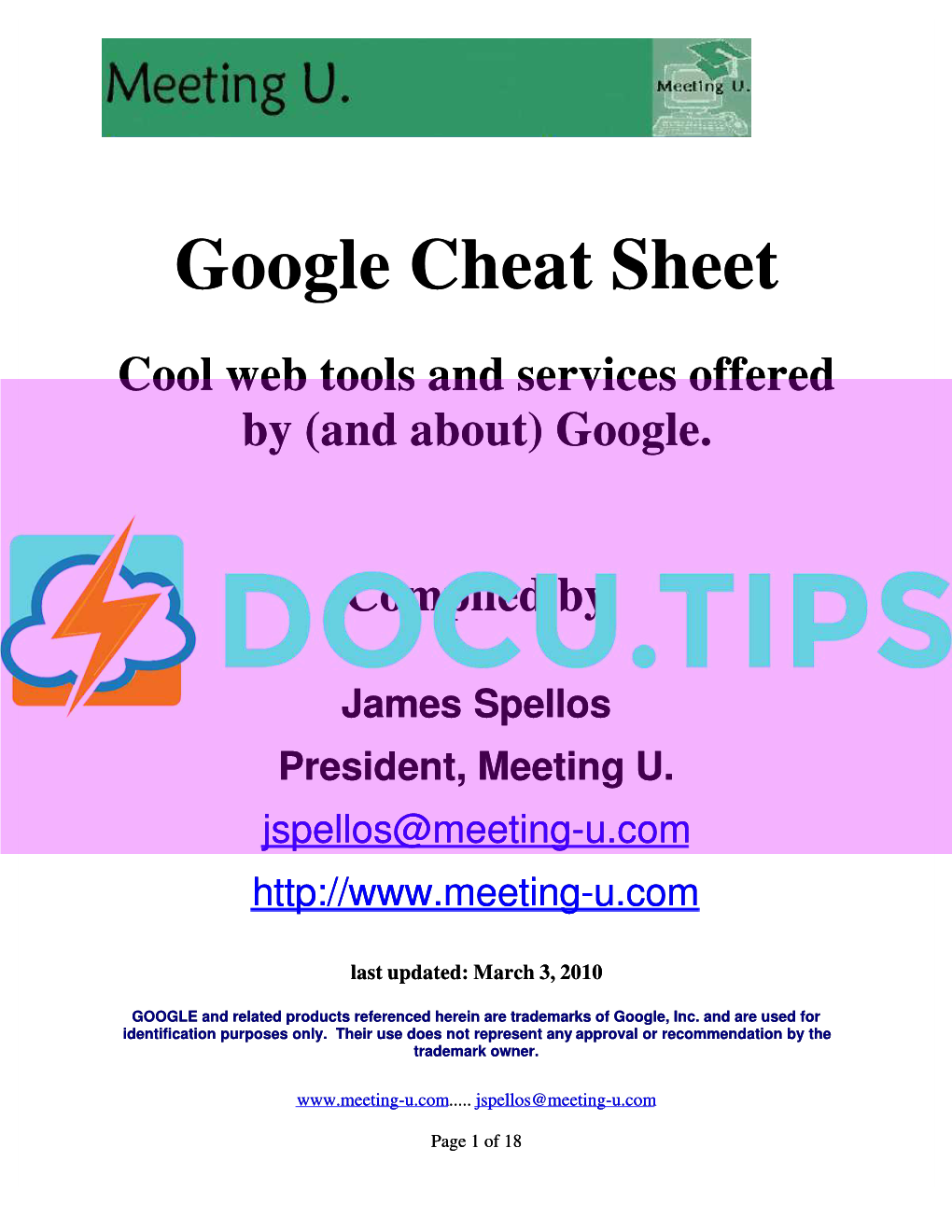 Google Cheat Sheet