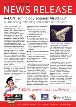A-EON Technology Acquires Aladdin4d 3D Modelling, Rendering and Animation Software