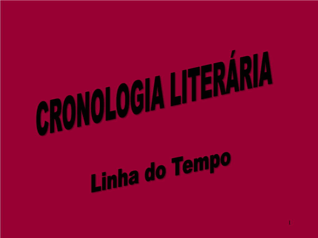 Cronologia Literária