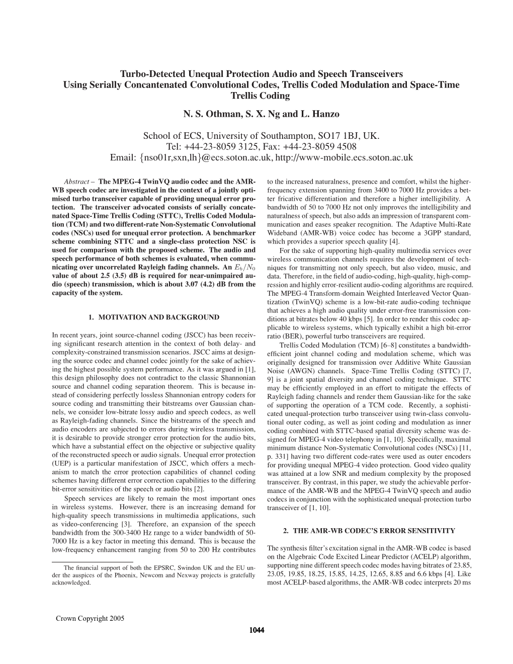 Turbo-Detected Unequal Protection Audio and Speech Transceivers Using Serially Concantenated Convolutional Codes, Trellis Coded