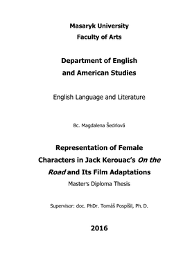 Department of English and American Studies Representation of Female