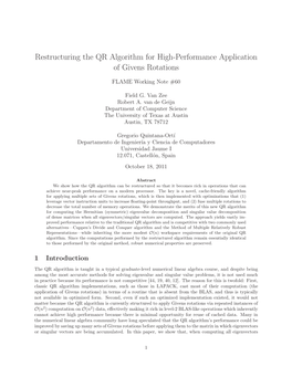 Restructuring the QR Algorithm for High-Performance Application of Givens Rotations