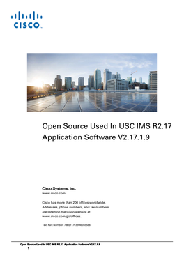 Open Source for USC IMS R2.17 Application Software V2.17.1.9