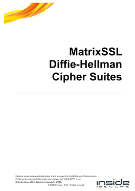 Matrixssl Diffie-Hellman Cipher Suites