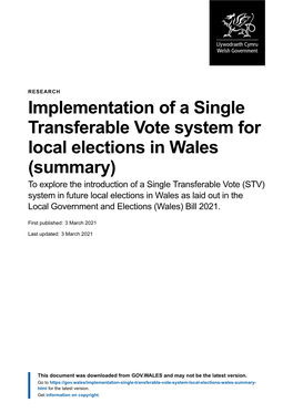 Implementation of a Single Transferable Vote System for Local