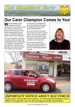 Our Carer Champion Comes to You!
