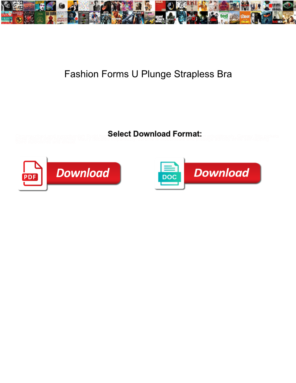 Fashion Forms U Plunge Strapless Bra