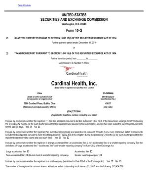 Cardinal Health, Inc. (Exact Name of Registrant As Specified in Its Charter)