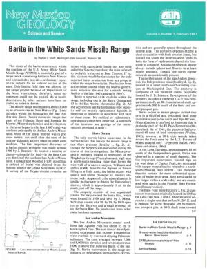 Barite in the White Sands Missile Range