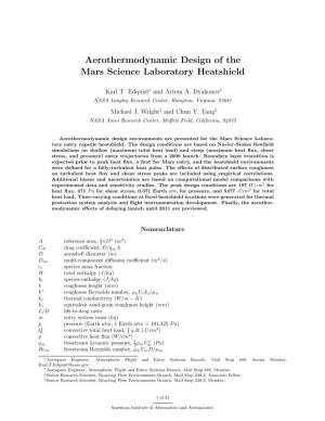Aerothermodynamic Design of the Mars Science Laboratory Heatshield