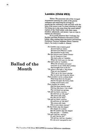 Ballad of the Month: Lamkin (Child #93)