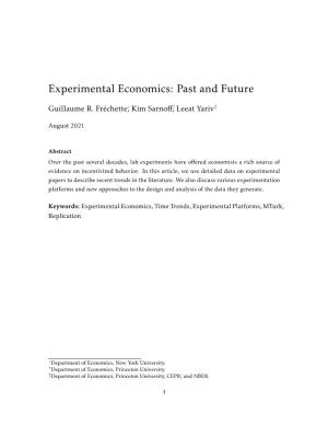 Experimental Economics: Past and Future